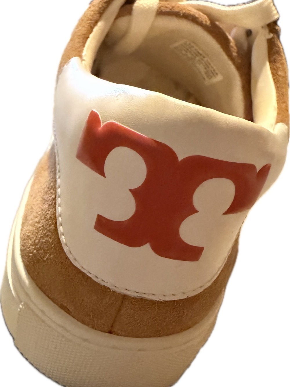 Tory Burch Camel Suede Low-Top Sneakers with Cream Accents - Picture 2 of 16